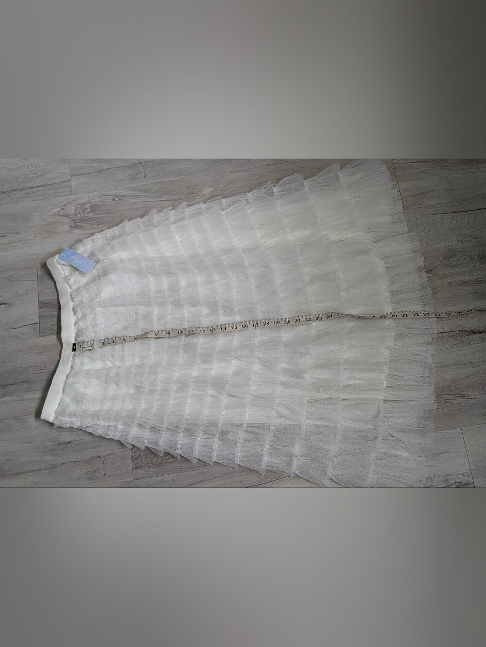 Cupshe White Boho Tulle Ruffle Layers Maxi Skirt XL NWT - Picture 4 of 8